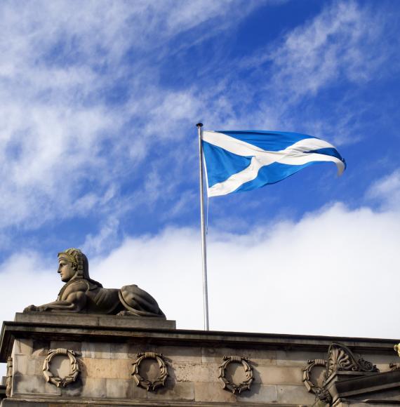 Scottish flag on a sunny day