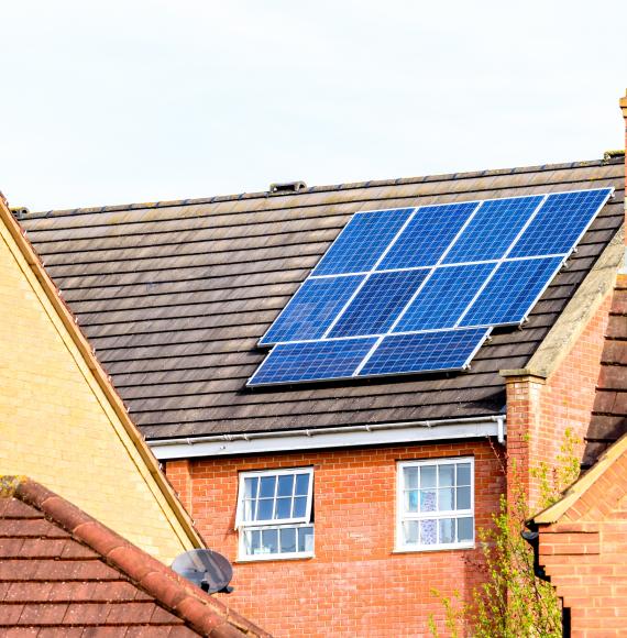 Solar panels on a house