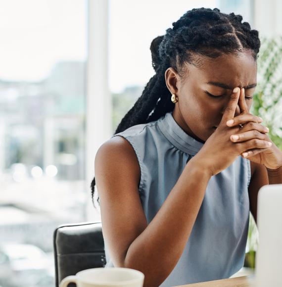 Woman upset at work