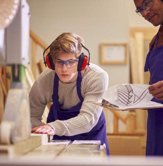 Young person in training