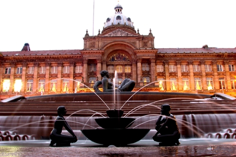 Victoria Square Birmingham at dusk c. Cristian Bortes Victoria Square Birmingham at dusk c. Cristian Bortes